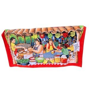Tamale Cafe Beach Towel Hilasal El Salvador Papusas Market Bright Colorful 36x63